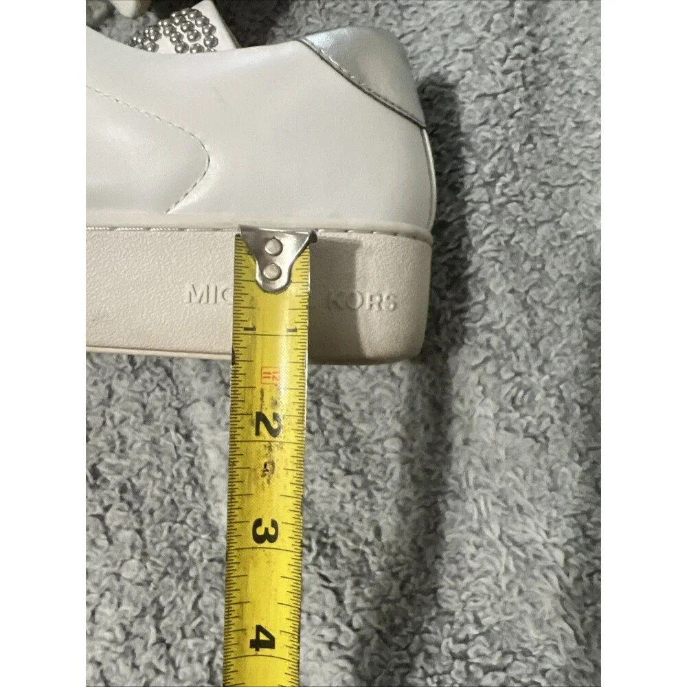 Michael Kors white leather sneakers size 10 fashion studded